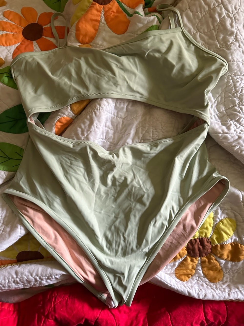 Madewell nwt Sage Green Cutout One-Piece Swimsuit
